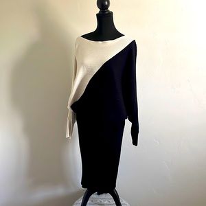 Wide neck asymmetrical design sweater dress from express XL